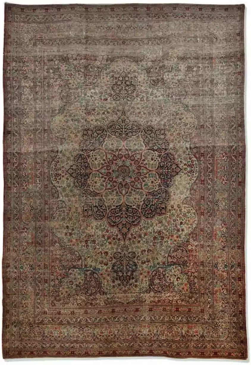 Antique hand knotted Persian Heriz Rug