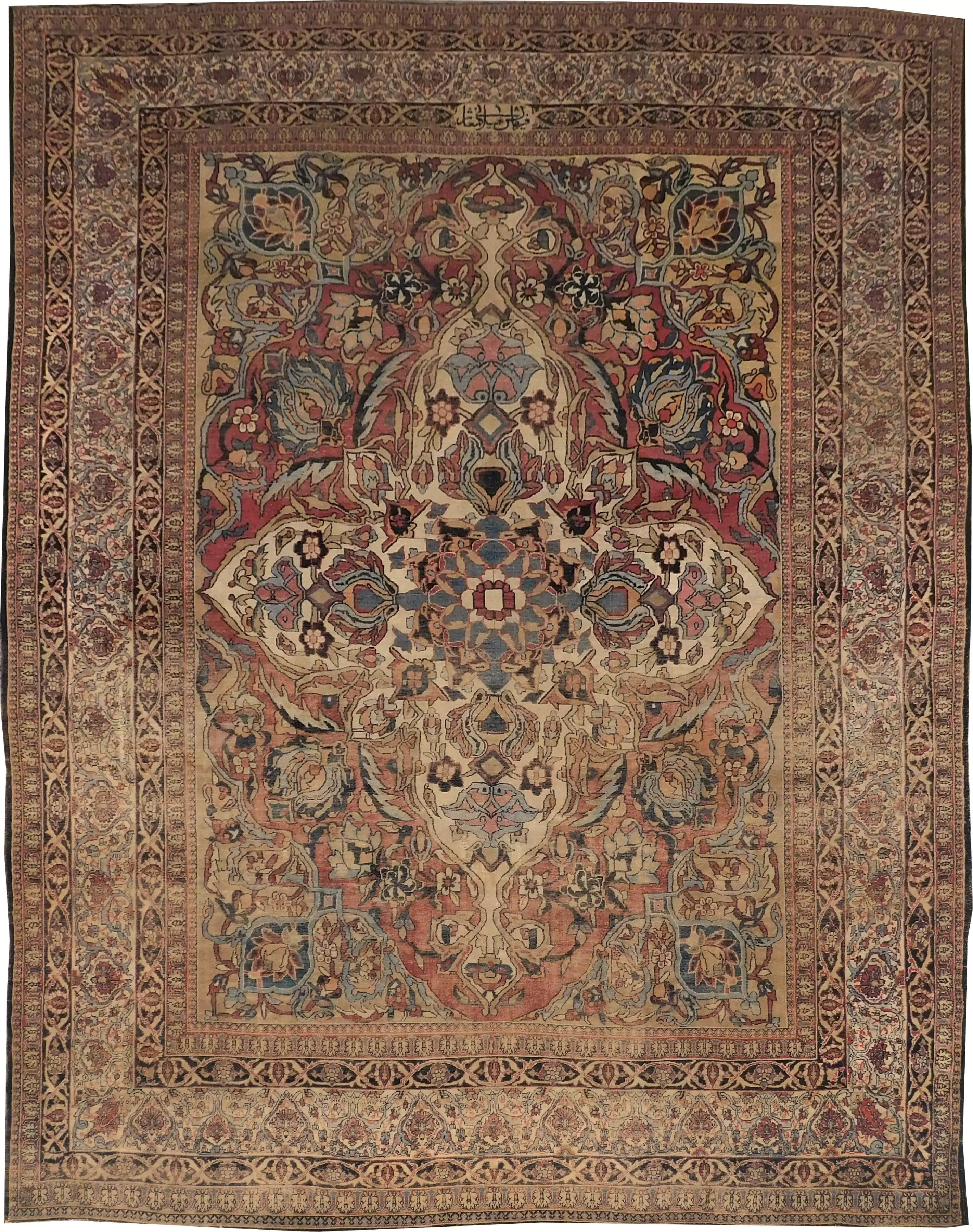 Antique Persian Kerman Lavar Rug